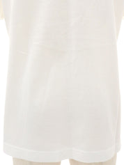 Cotton Logo Print Short Sleeve Top #L White