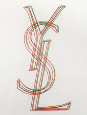 コットンロゴプリントハーフスリーブトップス ホワイト