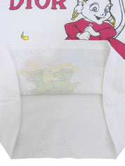 ジョン・ガリアーノ期 キャラクターアニマルプリント半袖Tシャツ #38 ホワイト/マルチ