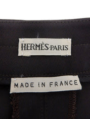 Side-Zip Slacks Pants Dark Brown