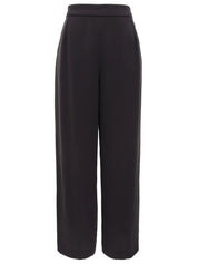 Side-Zip Slacks Pants Dark Brown