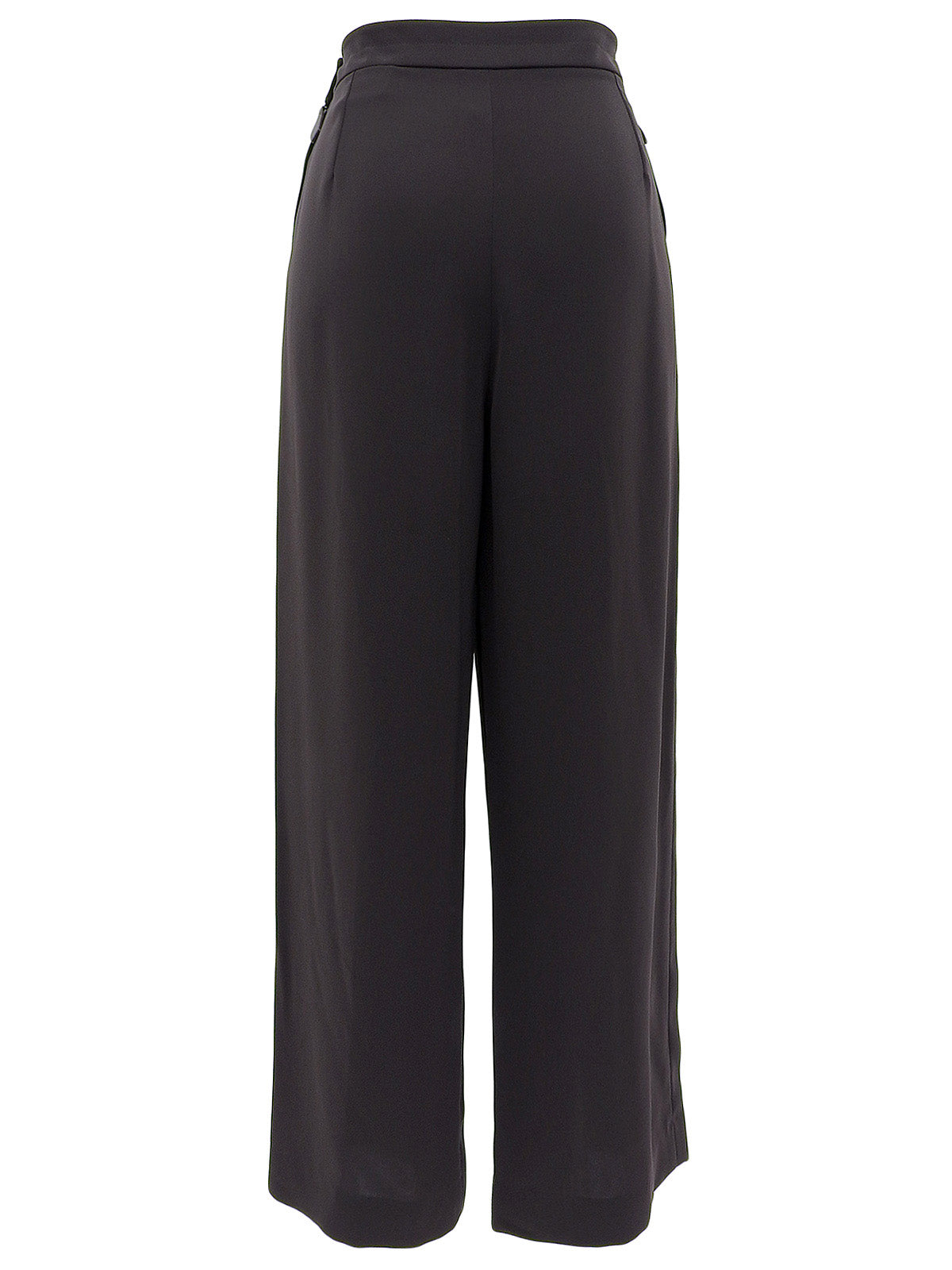Side-Zip Slacks Pants Dark Brown