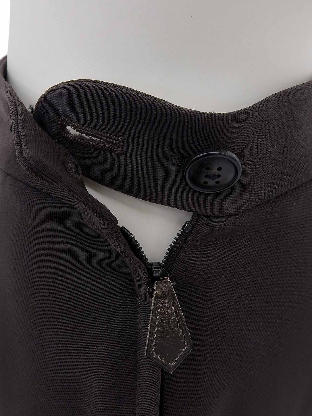 Side-Zip Slacks Pants Dark Brown