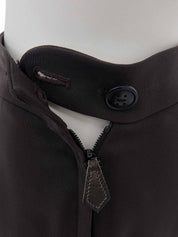 Side-Zip Slacks Pants Dark Brown