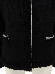 ウールツイードトリムデザインジャケット　ブラック