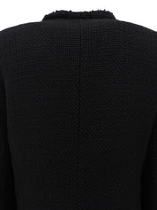 ウールツイードトリムデザインジャケット　ブラック