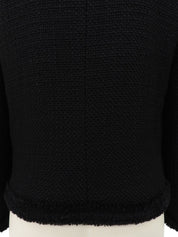 ウールツイードトリムデザインジャケット　ブラック