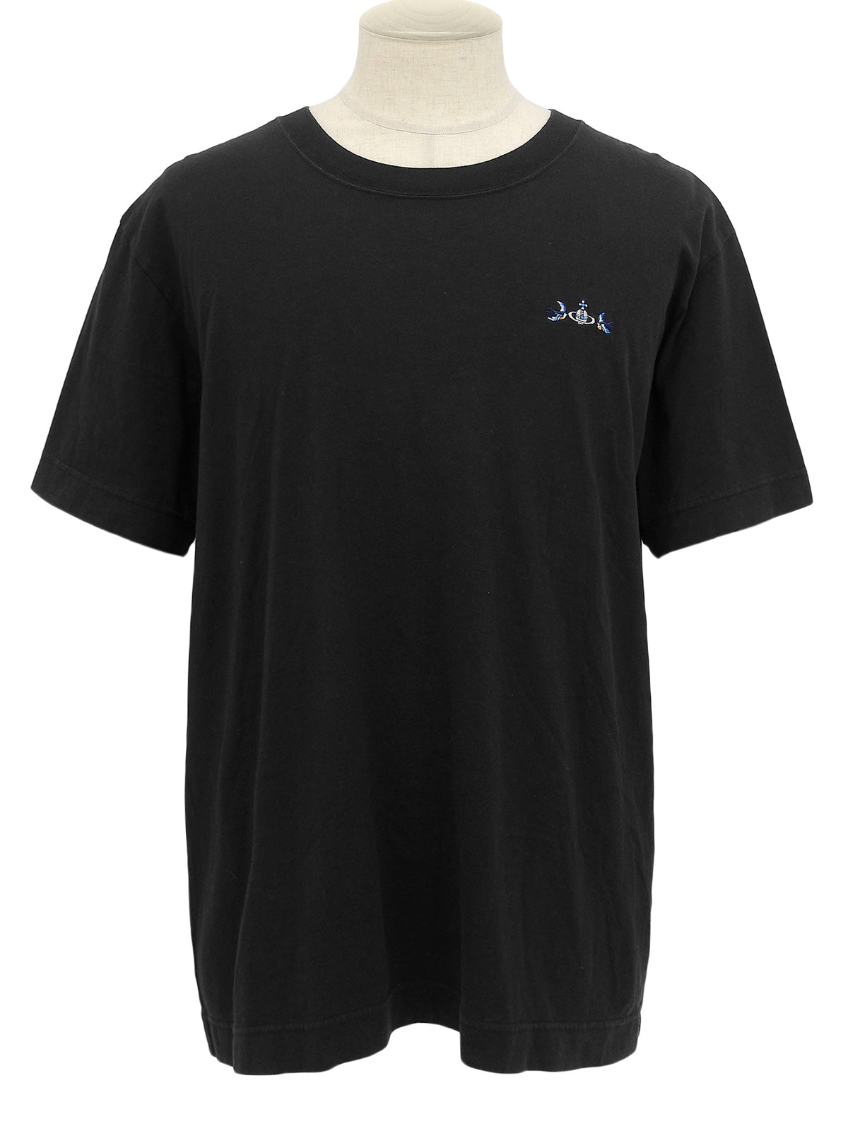 Logo Embroidered Half Sleeve Top in Black