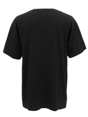 Logo Embroidered Half Sleeve Top in Black