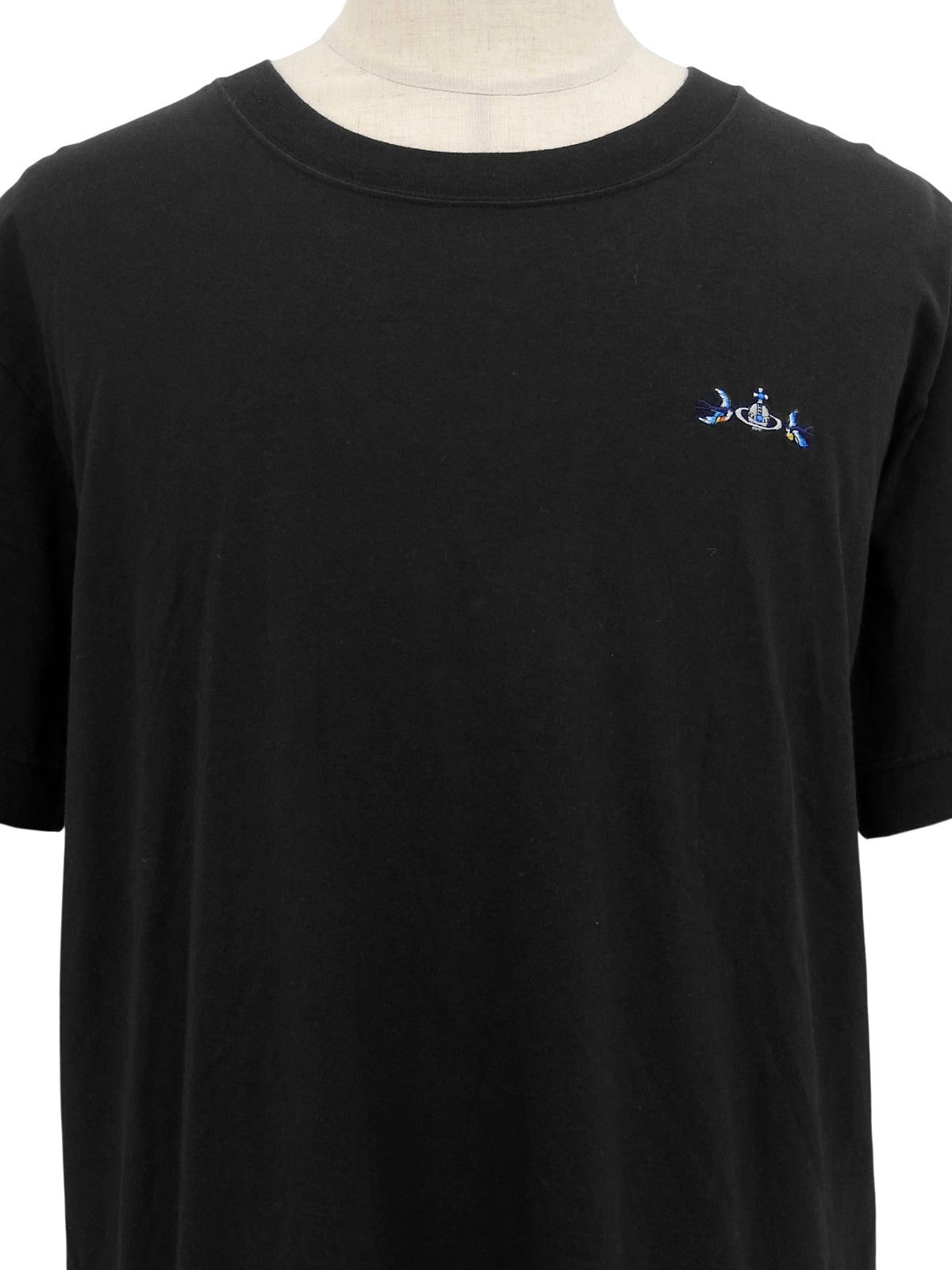 Logo Embroidered Half Sleeve Top in Black