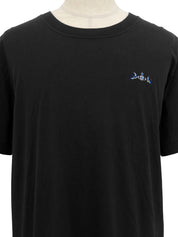 Logo Embroidered Half Sleeve Top in Black