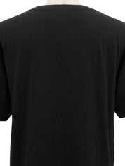 Logo Embroidered Half Sleeve Top in Black