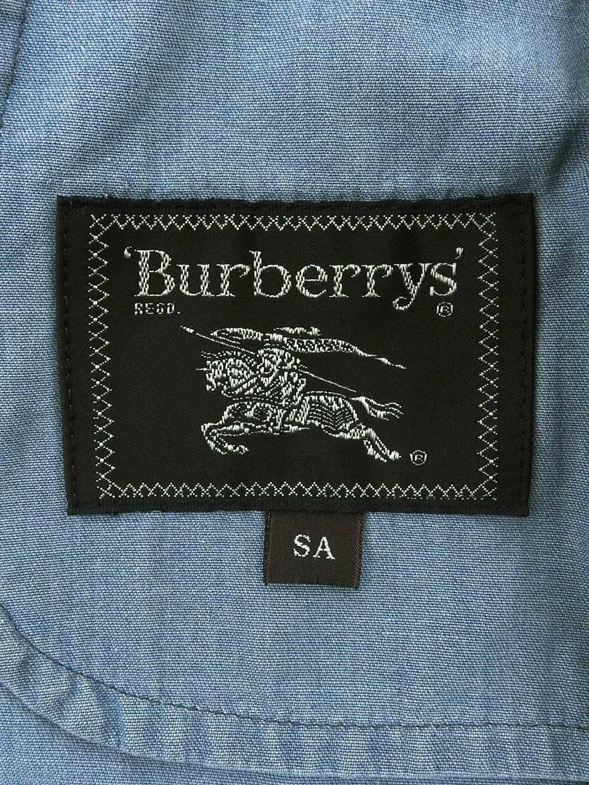 Denim logo button coat in blue