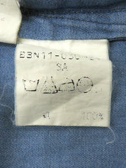 Denim logo button coat in blue