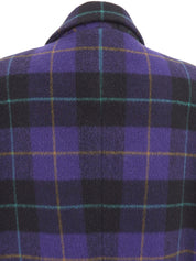 ウールチェックパターンダブルブレストコート パープル/マルチ