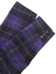 ウールチェックパターンダブルブレストコート パープル/マルチ