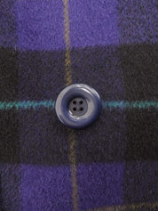 ウールチェックパターンダブルブレストコート パープル/マルチ