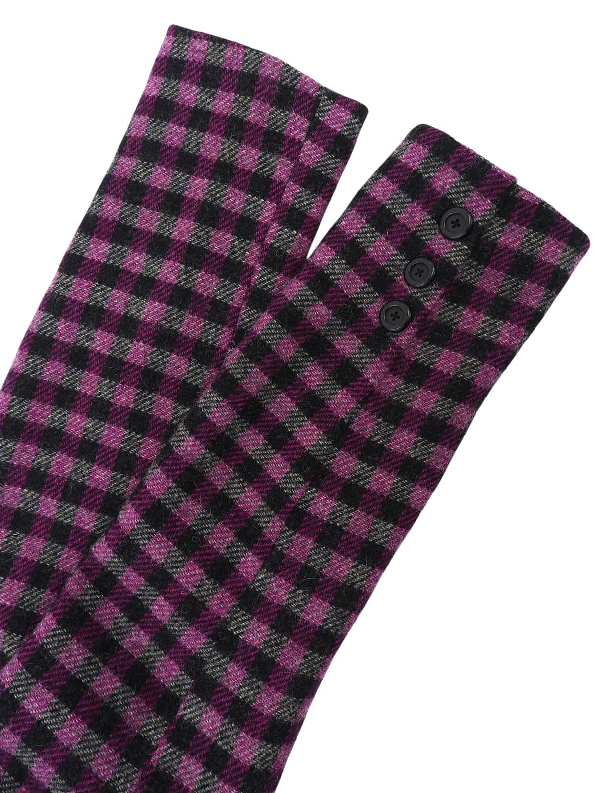 Block check pattern double-breasted jacket in black/purple/gray