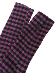 Block check pattern double-breasted jacket in black/purple/gray