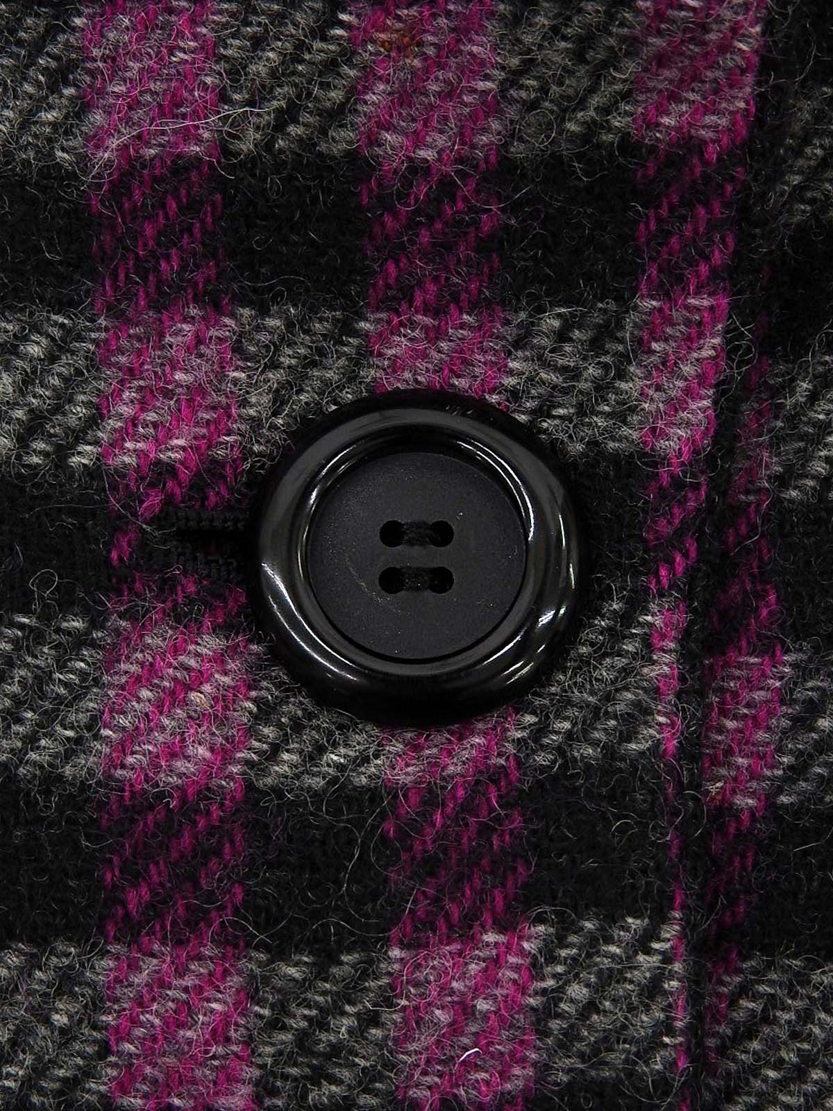 Block check pattern double-breasted jacket in black/purple/gray