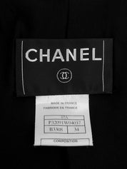 2007 Real Leather Tweed Combination CC Mark Buckle Jacket Black/Multi