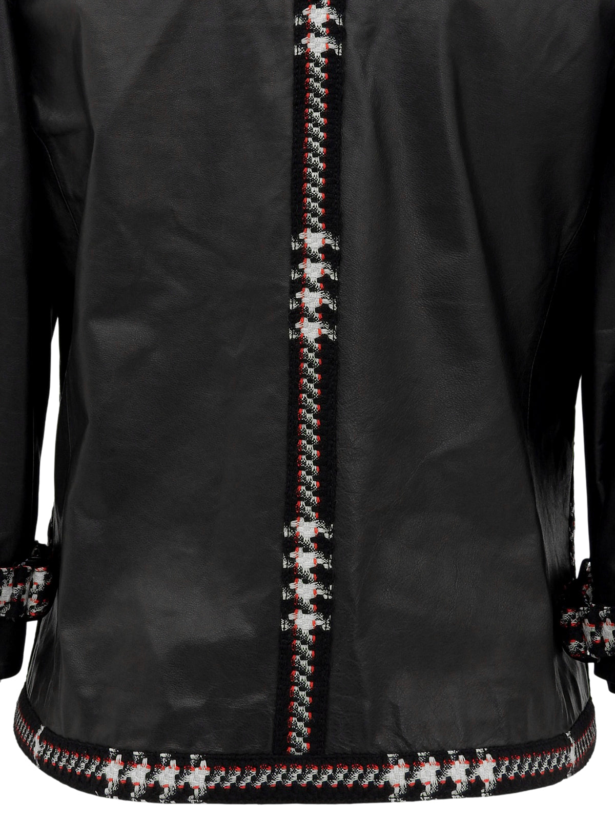 2007 Real Leather Tweed Combination CC Mark Buckle Jacket Black/Multi