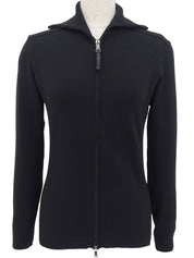 Black zip-up knit