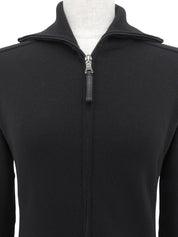 Black zip-up knit