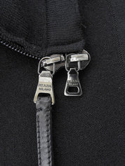 Black zip-up knit