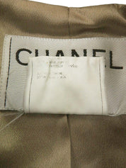 1996年製 ツイードCCマークボタンロングコート ベージュ/グレー