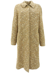 1996年製 ツイードCCマークボタンロングコート ベージュ/グレー