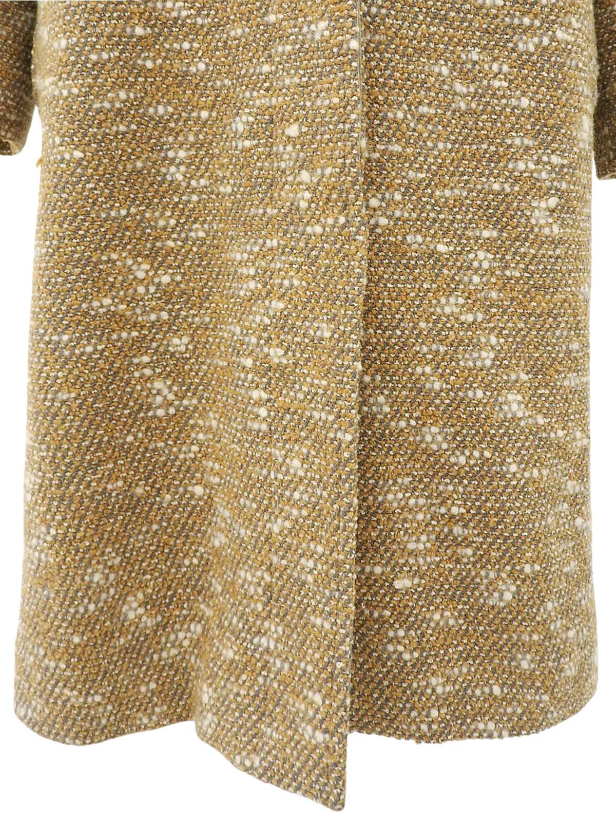 1996年製 ツイードCCマークボタンロングコート ベージュ/グレー