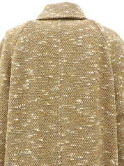 1996年製 ツイードCCマークボタンロングコート ベージュ/グレー