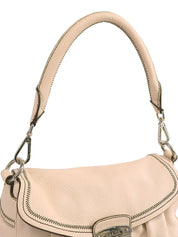 Logo Plate Shoulder Bag Ivory