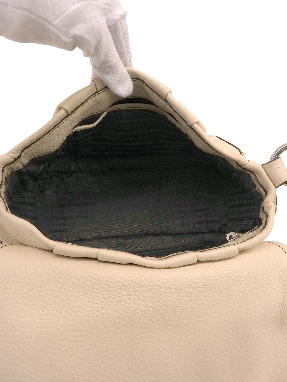 Logo Plate Shoulder Bag Ivory