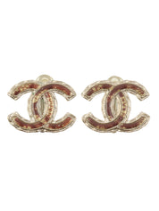 2013年製 CCマークプレートイヤリング シルバー/ブラウン