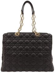 Lady Dior Cannage Stitch Chain Tote Bag in Black