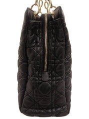 Lady Dior Cannage Stitch Chain Tote Bag in Black