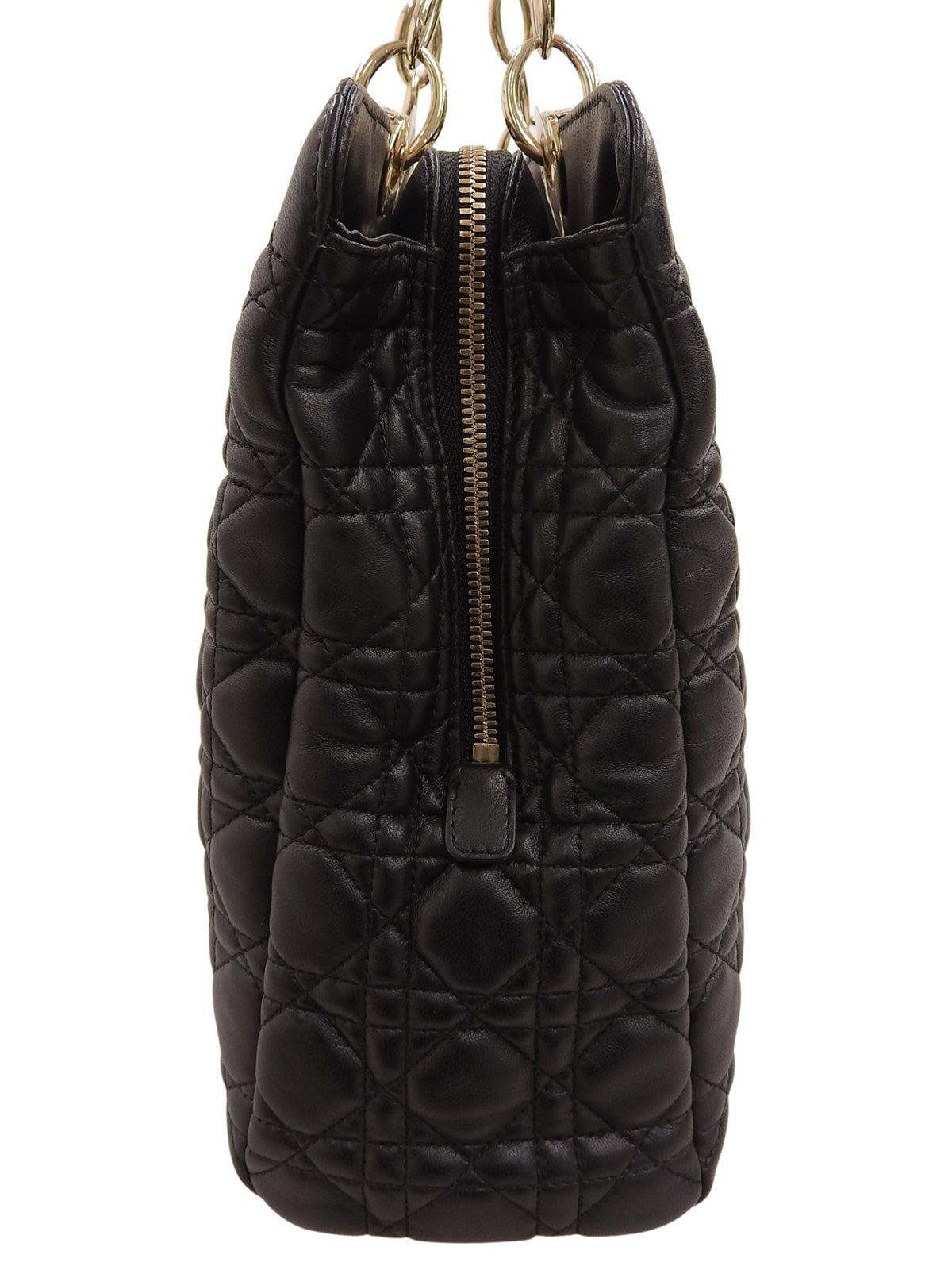 Lady Dior Cannage Stitch Chain Tote Bag in Black