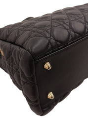 Cannage Stitch Chain Tote Bag in Black