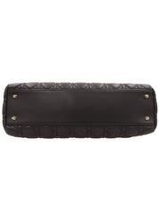 Cannage Stitch Chain Tote Bag in Black