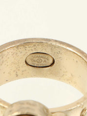 2004年製 パールラインストーンCCマークリング ゴールド/ホワイト