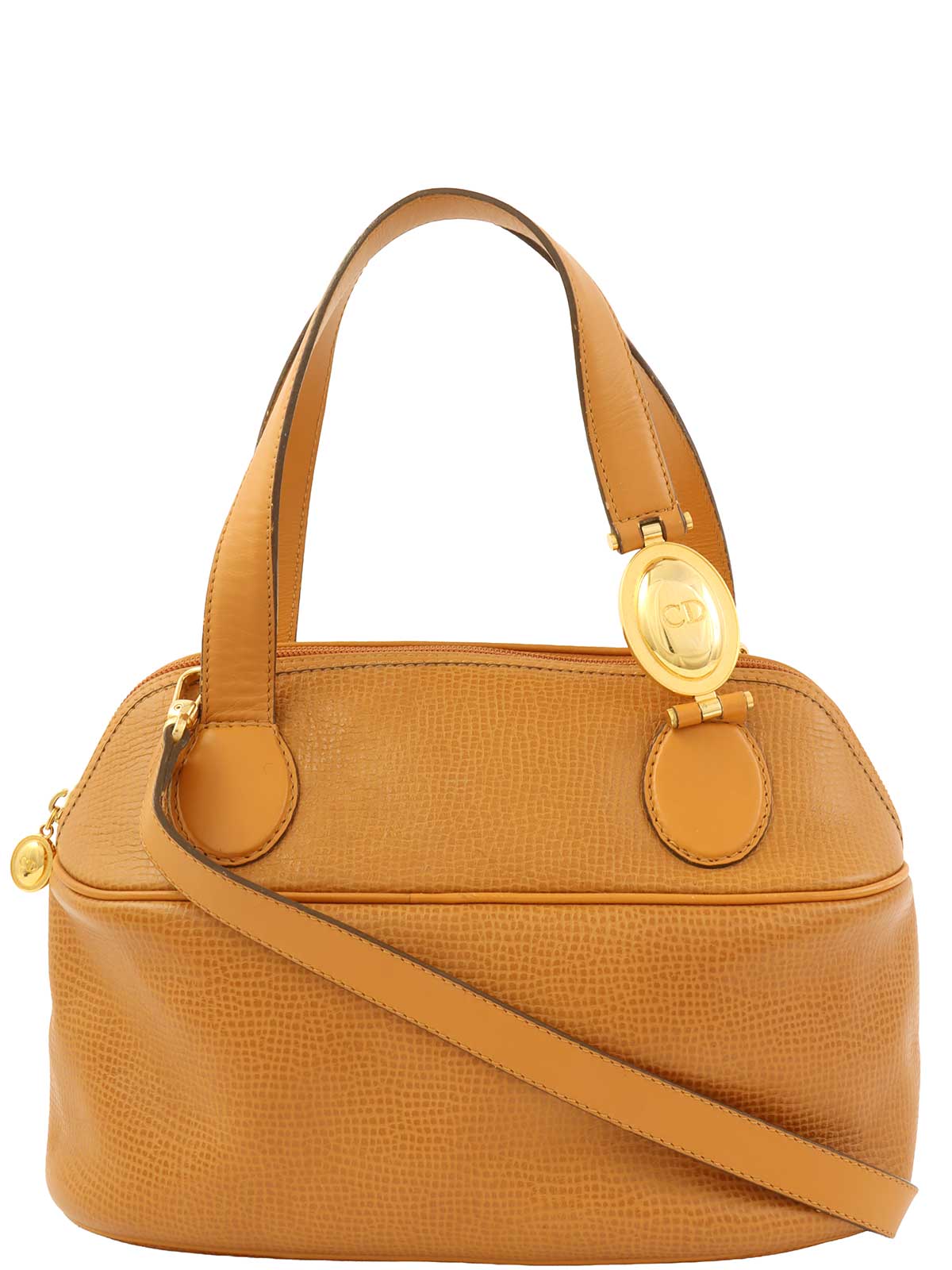 ロゴプレート2wayバッグ　キャメル