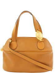 ロゴプレート2wayバッグ　キャメル