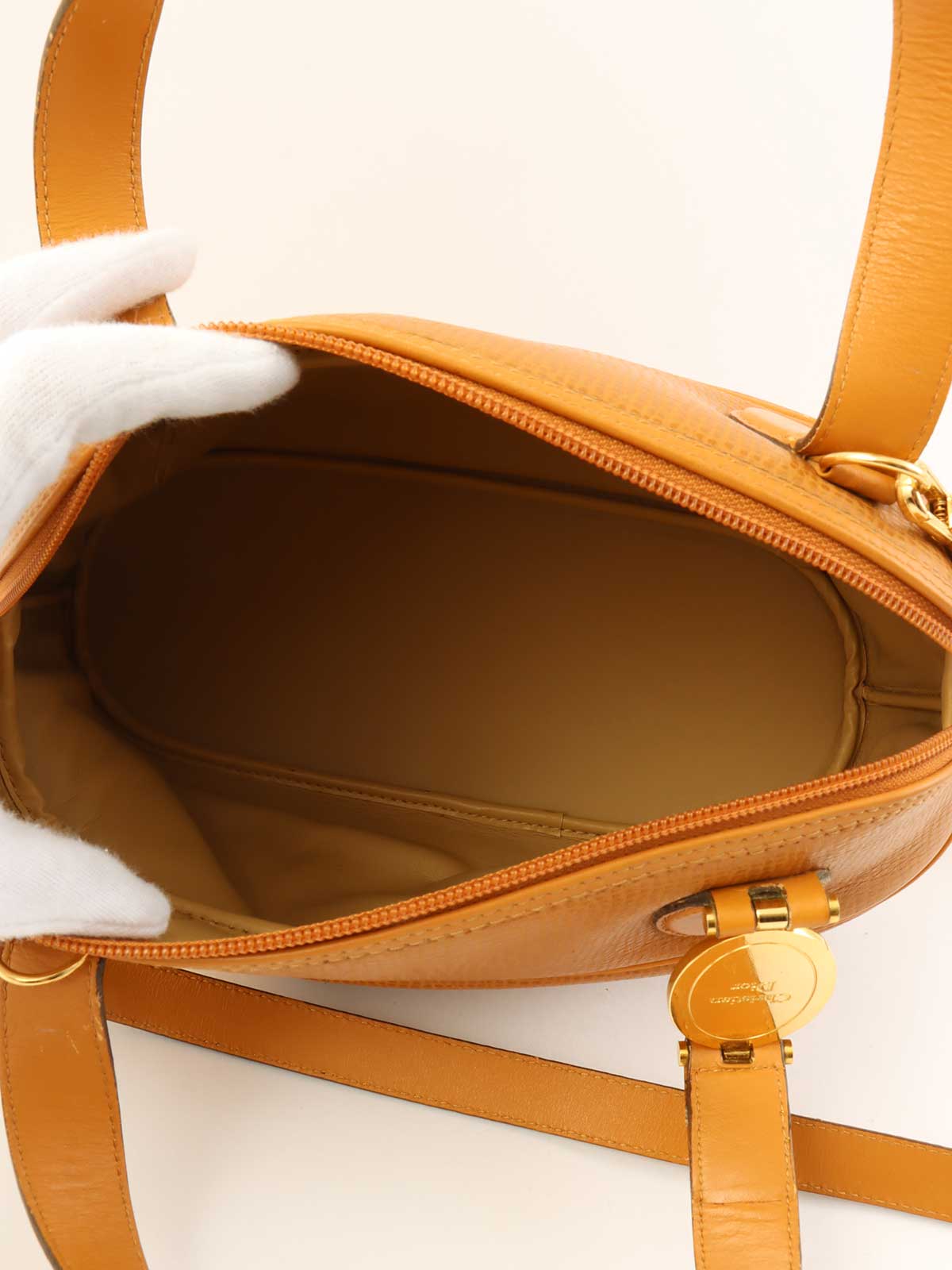 ロゴプレート2wayバッグ　キャメル