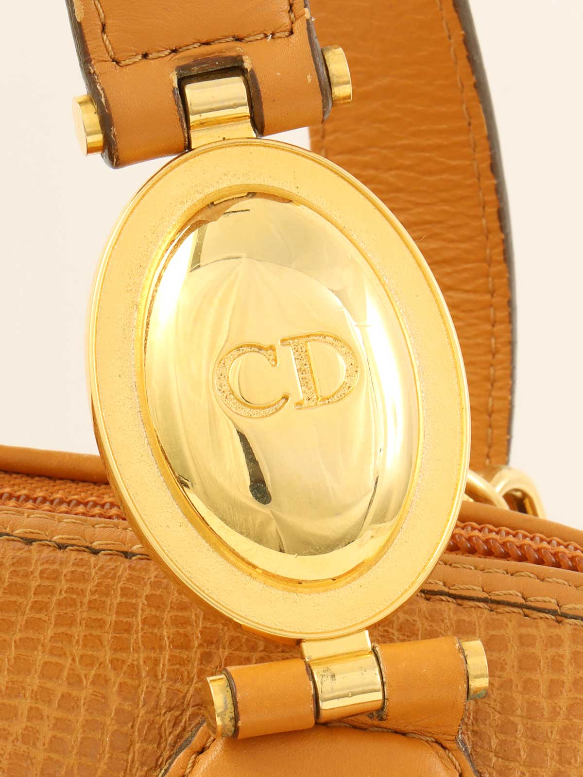 ロゴプレート2wayバッグ　キャメル