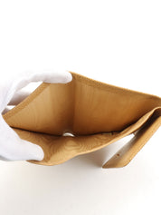 2001 Caviar Skin CC Mark Stitch Wallet, Beige