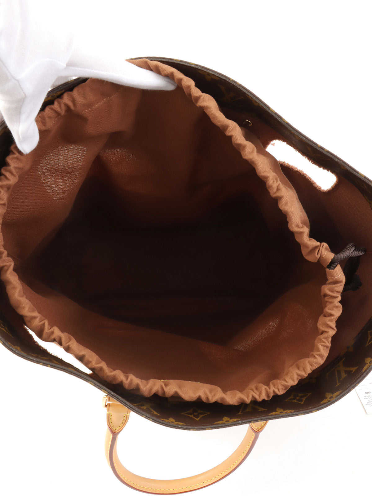 2014款带孔帆布Monogram帆布手提袋，棕色