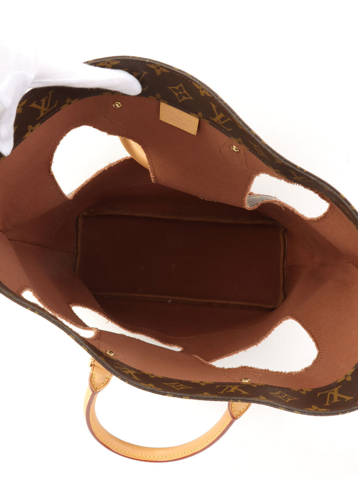 2014 Monogram Canvas With Holes Comsa Tote Bag, Brown