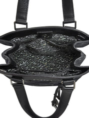 デニムレザーコンビマカダムパターン2wayバッグ ネイビー/ブラック